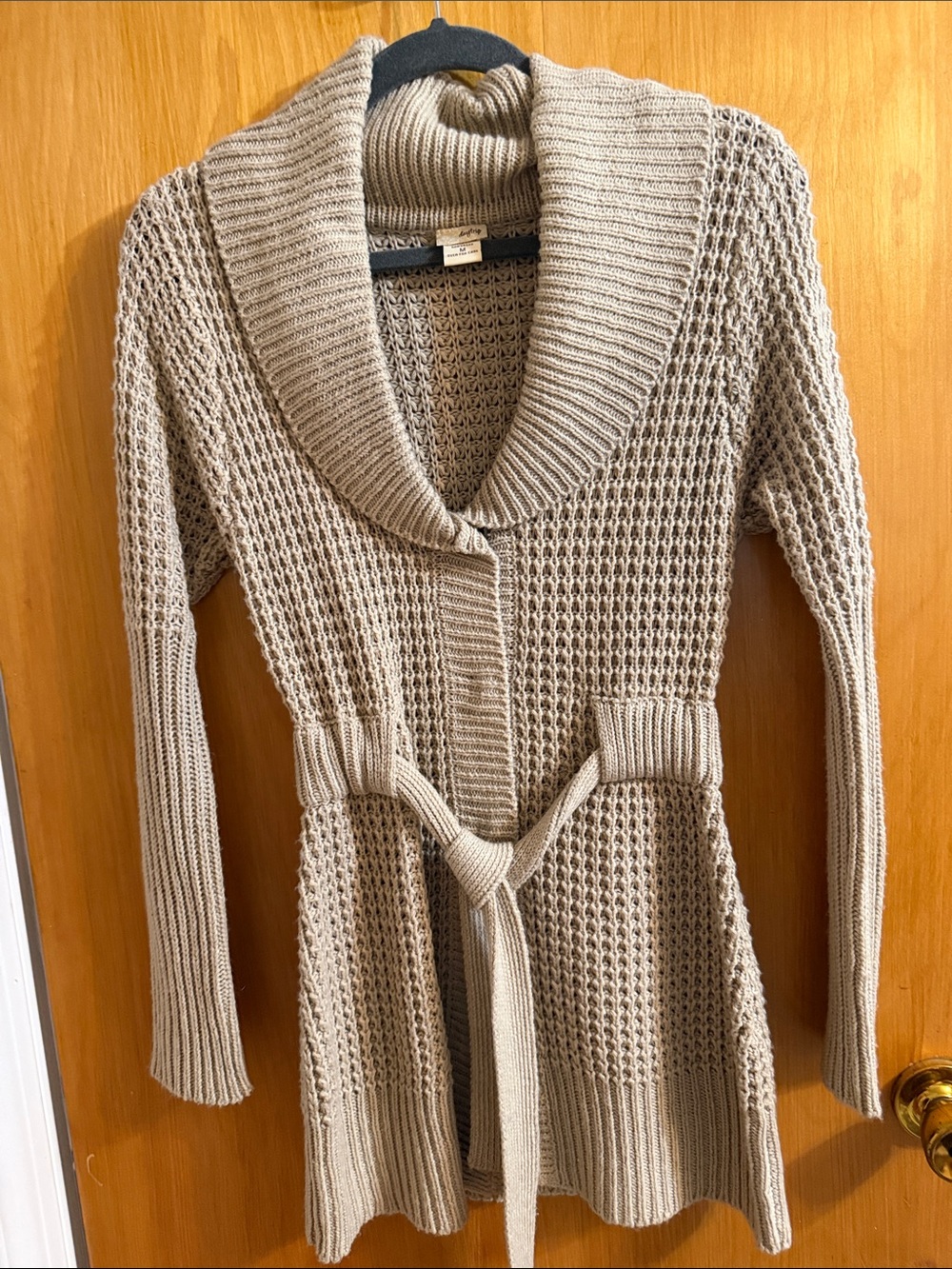 Daytrip Shawl Collar Knit Cardigan in Taupe